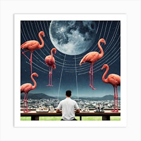 Flamingos 8 Art Print