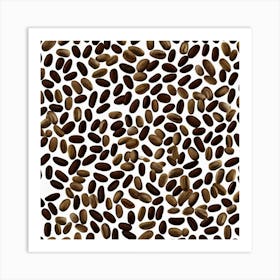 Seamless Pattern Of Coffee Beans 1 Art Print