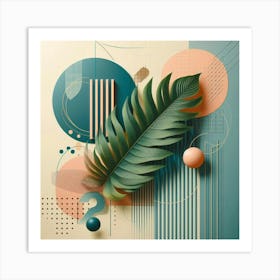 Aesthetic style, Abstraction with tropical leaf Art Print