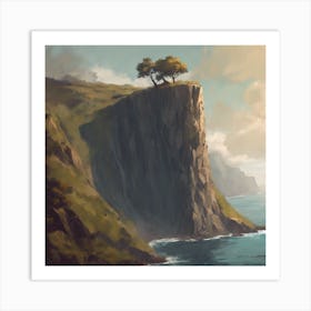 The Cliff Illustration 6 Art Print