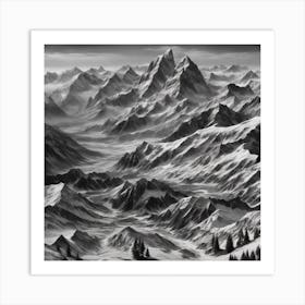 Landscapes Black And White 1 Art Print