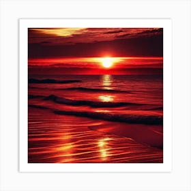 Sunset On The Beach 591 Art Print