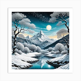 Snowy Mountains 1 Art Print