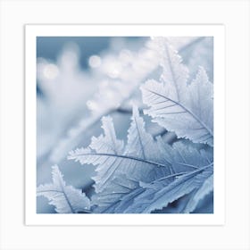 Frosty Leaves 4 Art Print