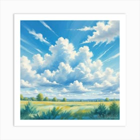 Bright Sky Blue Canvas Art Print