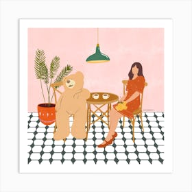 Date with a Teddy Bear Art Print