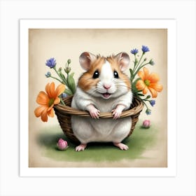 Hamster In A Basket 5 Art Print
