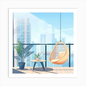 Balcony With Swing Chair 2 Art Print