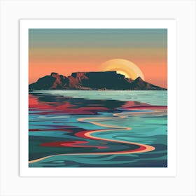 A Table Mountain In Cape Town Vector Design Illu 1720033839 2 Art Print