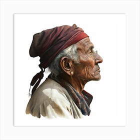 Old Man In A Turban Art Print