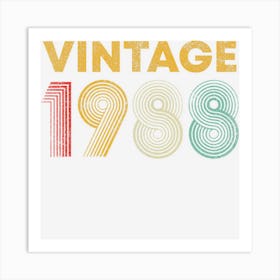 Vintage 1988 34th Birthday Gift Men Women 34 Years Old Art Print