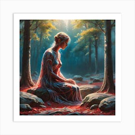 Woman In The Woods 11 Art Print