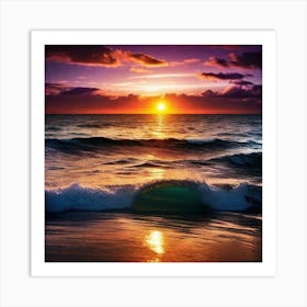 Sunset On The Beach 546 Art Print