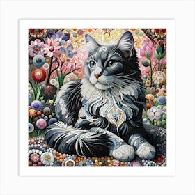 Cat In The Garden Art Print