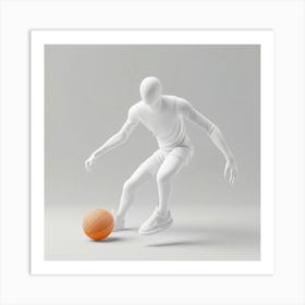 Basketball Player Dribbling 4 Art Print