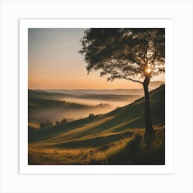 Sunrise In Tuscany Art Print