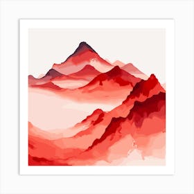 Watercolor Mountains Art Print