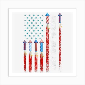 Trending Just Here To Bang American Flag Fireworks Art Print