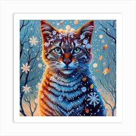 Snow Cat Art Print