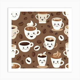 Coffee Pattern 5 Art Print