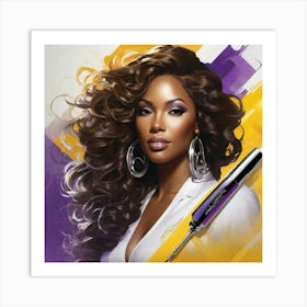 Black Woman Holding A Pen Art Print