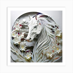 Paper Horse the Amazing Paper cutting art works of Elegance Art Print