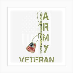 American Flag Camo Proud Us Army Veteran Gift Dad Grandpa Art Print