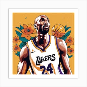 Kobe Bryant Basketball Nba Player Low Poly (5) Art Print