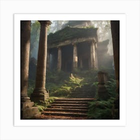 Ruins In The Forest Art Print