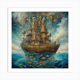 Ship In The Sky Art Print