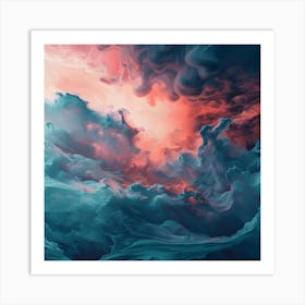 Thatworksmedia Iphone Wallpaper Abstract Cloud Painting Pink and Blue 3 Art Print