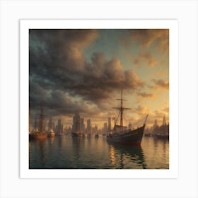 Sunset In The City Art Print