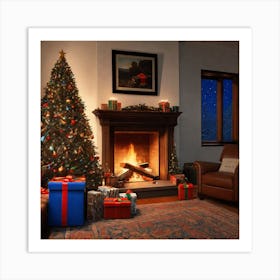 Christmas Tree In The Living Room 19 Art Print