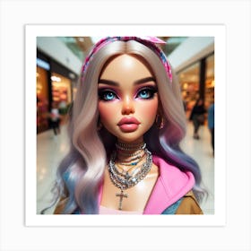 Barbie Doll In The Mall Art Print