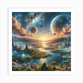 Space Land Art Print