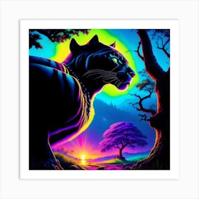 BLACK PANTHER HUNTING DINNER Art Print