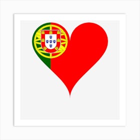 Heart Love Portugal Flag Coat Of Arms Heart Shaped Art Print
