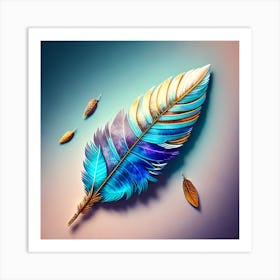 Feather Painting, Feather Painting, Feather Art, Feather Painting, Feather Art Art Print