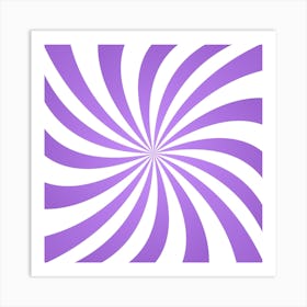 Spiral Vortex Rays Lavender Swirl Purple Art Print