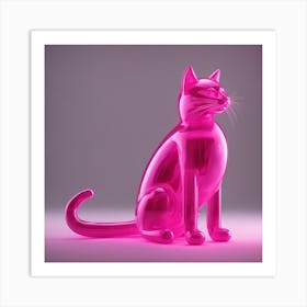 Furniture Design, Tall Cat, Inflatable, Fluorescent Viva Magenta Inside, Transparent, Concept Produc Art Print