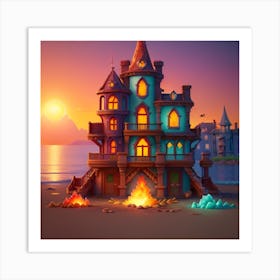 Castle On The Beach Art Print