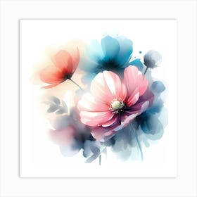 Watercolor Flowers 8 Art Print