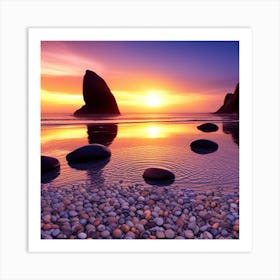 Sunset On The Beach 5 Art Print