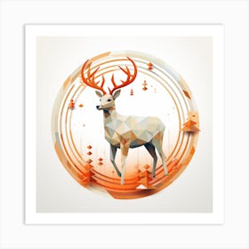 Deer In A Circle Art Print