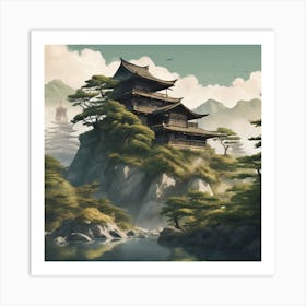 Japanese Temple 1 Art Print