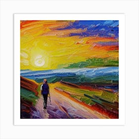 Sunset Walk Art Print