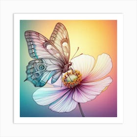 Line Art butterfly Art Print