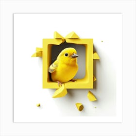 Yellow Bird In A Frame Art Print