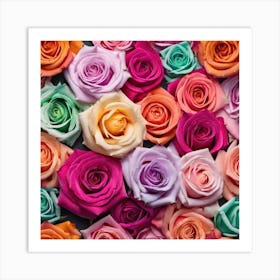 Colorful Roses 39 Art Print