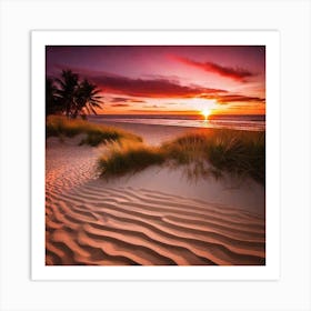 Sunset On The Beach 466 Art Print